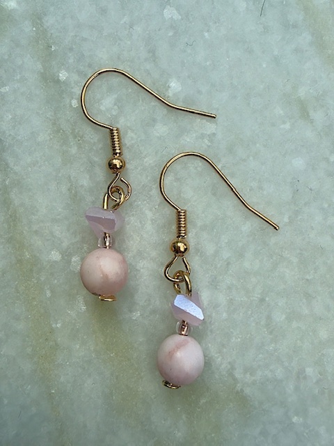 Rosé Charm Earrings